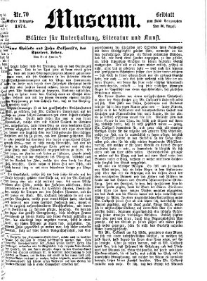 Museum (Süddeutscher Telegraph) Sonntag 30. August 1874