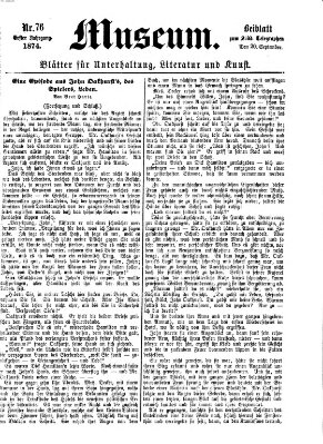 Museum (Süddeutscher Telegraph) Sonntag 20. September 1874