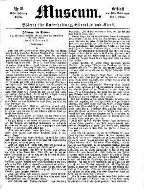 Museum (Süddeutscher Telegraph) Donnerstag 8. Oktober 1874