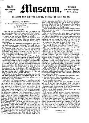 Museum (Süddeutscher Telegraph) Sonntag 11. Oktober 1874