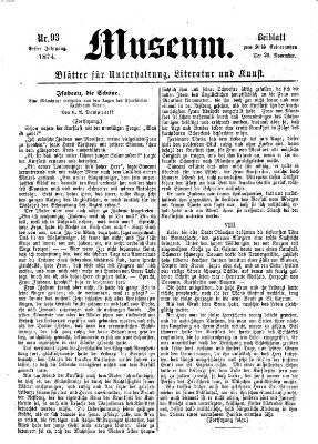 Museum (Süddeutscher Telegraph) Donnerstag 26. November 1874