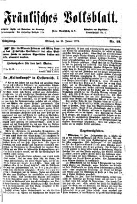 Fränkisches Volksblatt. Ausg. 000 (Fränkisches Volksblatt) Mittwoch 28. Januar 1874