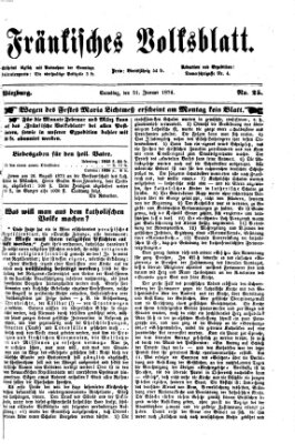 Fränkisches Volksblatt. Ausg. 000 (Fränkisches Volksblatt) Samstag 31. Januar 1874