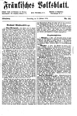 Fränkisches Volksblatt. Ausg. 000 (Fränkisches Volksblatt) Donnerstag 12. Februar 1874