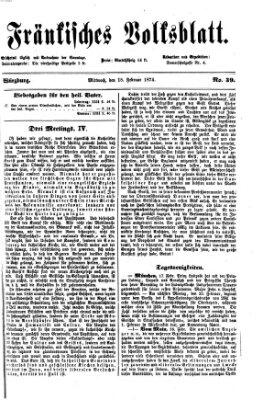 Fränkisches Volksblatt. Ausg. 000 (Fränkisches Volksblatt) Mittwoch 18. Februar 1874