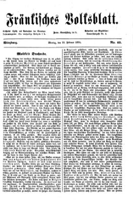 Fränkisches Volksblatt. Ausg. 000 (Fränkisches Volksblatt) Montag 23. Februar 1874