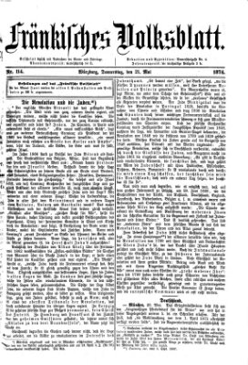 Fränkisches Volksblatt. Ausg. 000 (Fränkisches Volksblatt) Donnerstag 21. Mai 1874