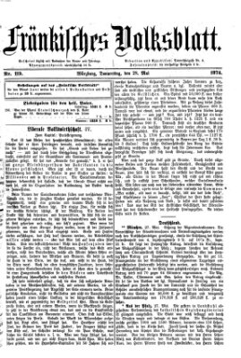 Fränkisches Volksblatt. Ausg. 000 (Fränkisches Volksblatt) Donnerstag 28. Mai 1874