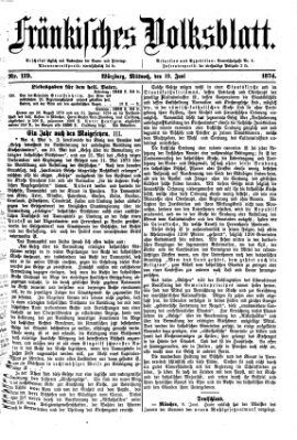 Fränkisches Volksblatt. Ausg. 000 (Fränkisches Volksblatt) Mittwoch 10. Juni 1874