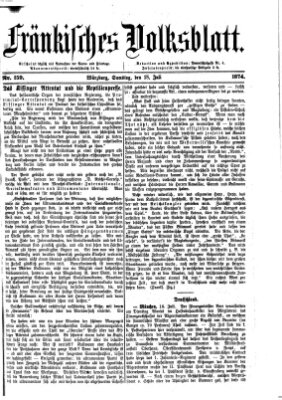 Fränkisches Volksblatt. Ausg. 000 (Fränkisches Volksblatt) Samstag 18. Juli 1874