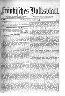 Fränkisches Volksblatt. Ausg. 000 (Fränkisches Volksblatt) Samstag 29. August 1874