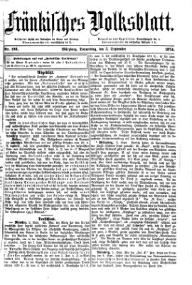 Fränkisches Volksblatt. Ausg. 000 (Fränkisches Volksblatt) Donnerstag 3. September 1874