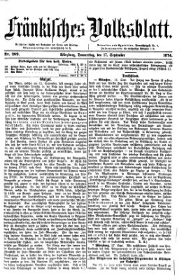 Fränkisches Volksblatt. Ausg. 000 (Fränkisches Volksblatt) Donnerstag 17. September 1874