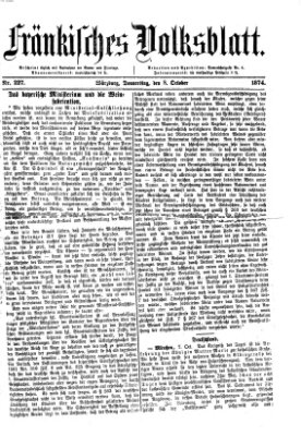 Fränkisches Volksblatt. Ausg. 000 (Fränkisches Volksblatt) Donnerstag 8. Oktober 1874