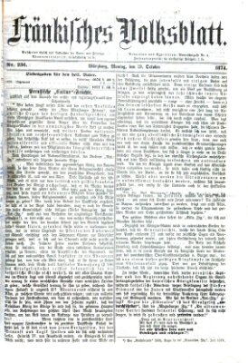 Fränkisches Volksblatt. Ausg. 000 (Fränkisches Volksblatt) Montag 19. Oktober 1874