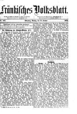 Fränkisches Volksblatt. Ausg. 000 (Fränkisches Volksblatt) Montag 26. Oktober 1874