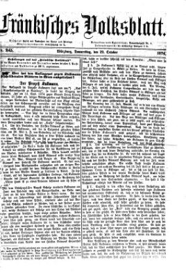 Fränkisches Volksblatt. Ausg. 000 (Fränkisches Volksblatt) Donnerstag 29. Oktober 1874