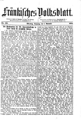 Fränkisches Volksblatt. Ausg. 000 (Fränkisches Volksblatt) Donnerstag 5. November 1874