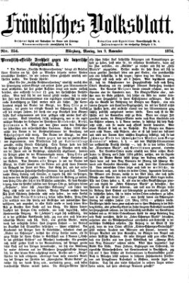 Fränkisches Volksblatt. Ausg. 000 (Fränkisches Volksblatt) Montag 9. November 1874