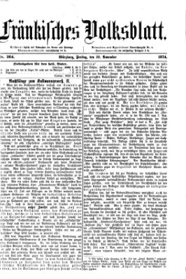 Fränkisches Volksblatt. Ausg. 000 (Fränkisches Volksblatt) Freitag 20. November 1874