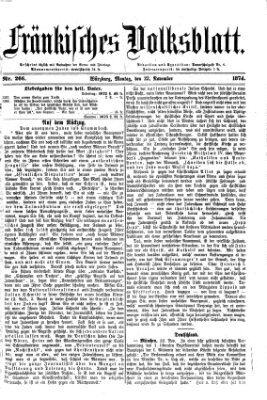 Fränkisches Volksblatt. Ausg. 000 (Fränkisches Volksblatt) Montag 23. November 1874