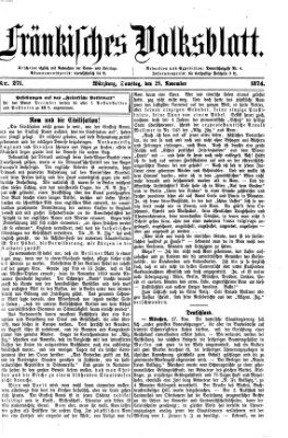 Fränkisches Volksblatt. Ausg. 000 (Fränkisches Volksblatt) Samstag 28. November 1874