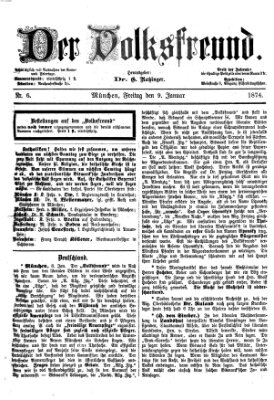 Der Volksfreund Freitag 9. Januar 1874