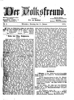 Der Volksfreund Sonntag 11. Januar 1874