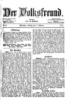 Der Volksfreund Freitag 6. Februar 1874