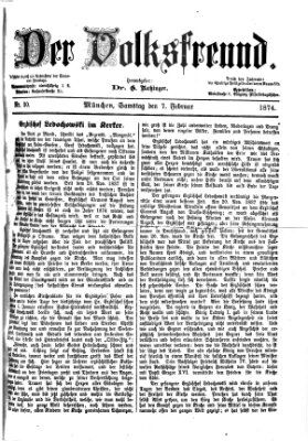 Der Volksfreund Samstag 7. Februar 1874