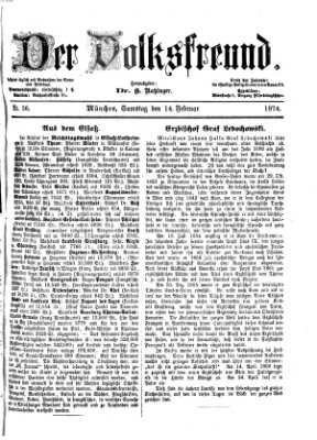 Der Volksfreund Samstag 14. Februar 1874