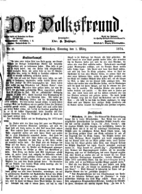 Der Volksfreund Sonntag 1. März 1874