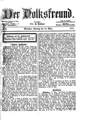 Der Volksfreund Sonntag 22. März 1874