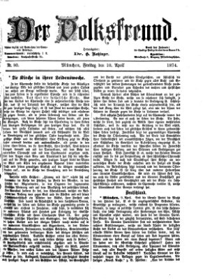 Der Volksfreund Freitag 10. April 1874