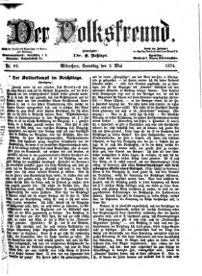 Der Volksfreund Samstag 2. Mai 1874