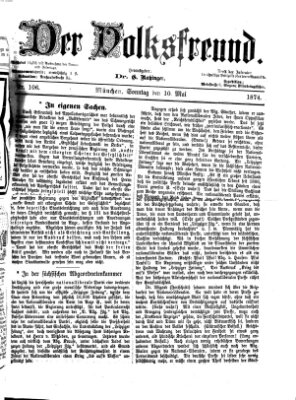 Der Volksfreund Sonntag 10. Mai 1874