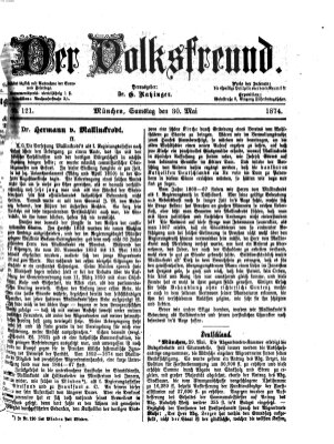 Der Volksfreund Samstag 30. Mai 1874