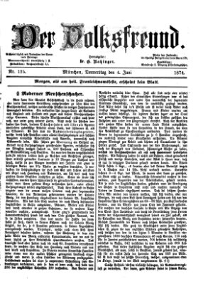 Der Volksfreund Donnerstag 4. Juni 1874