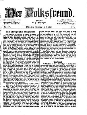 Der Volksfreund Sonntag 7. Juni 1874