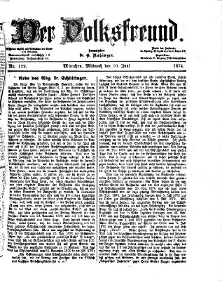 Der Volksfreund Mittwoch 10. Juni 1874