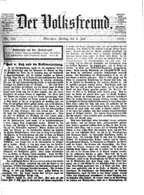 Der Volksfreund Freitag 3. Juli 1874