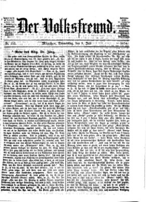 Der Volksfreund Donnerstag 9. Juli 1874