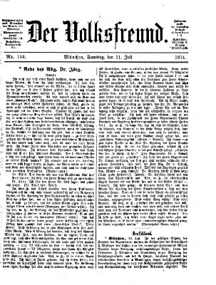 Der Volksfreund Samstag 11. Juli 1874