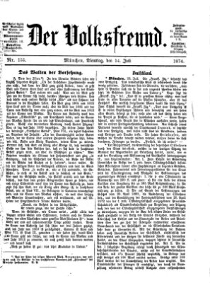 Der Volksfreund Dienstag 14. Juli 1874