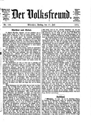 Der Volksfreund Freitag 17. Juli 1874