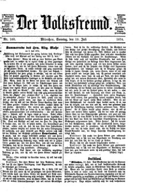 Der Volksfreund Sonntag 19. Juli 1874