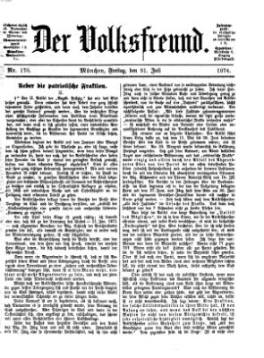 Der Volksfreund Freitag 31. Juli 1874