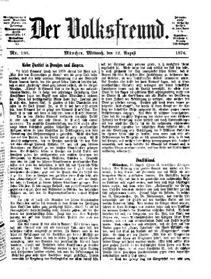 Der Volksfreund Mittwoch 12. August 1874