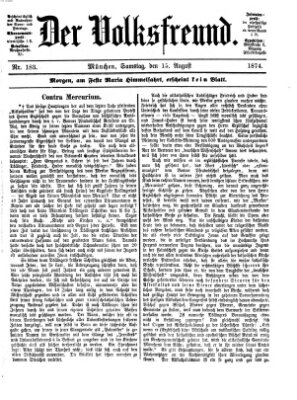 Der Volksfreund Samstag 15. August 1874