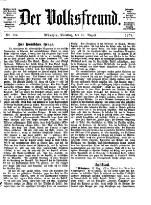 Der Volksfreund Dienstag 18. August 1874